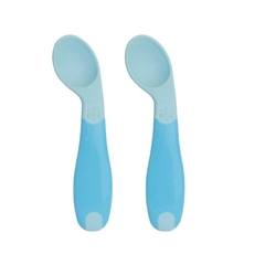 Colheres de Silicone Infantil Termossensível Azul 2 unid Clingo