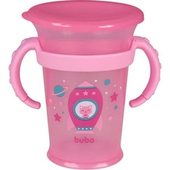 Copo Treinamento 360 graus Foguete 210ml Rosa Buba