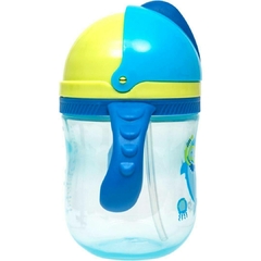 Copo com Alça Azul Tubarão e Canudo de Silicone Buba - comprar online