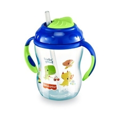 Copo treinamento com canudo Fisher Price First Moments azul 270ml