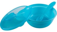 Prato Bowl com Tampa e Colher Rosa/Azul Buba - Baby Bel Kids