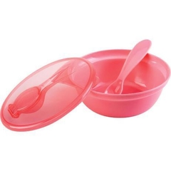 Prato Bowl com Tampa e Colher Rosa/Azul Buba - comprar online