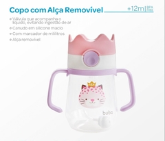 Copo com Alça Removível Coroa Gatinha 240ml Buba - loja online