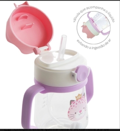 Copo com Alça Removível Coroa Gatinha 240ml Buba - comprar online