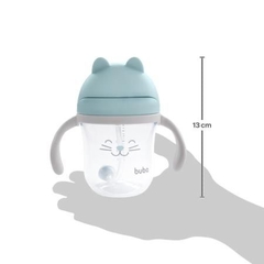 Copo com Alça Removível 220 ml Gatinho Azul Buba - Baby Bel Kids