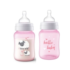 Mamadeira Classic Anti-Cólica Elefante Azul / Avelinha Rosa 260ml Avent 1 UND - Baby Bel Kids