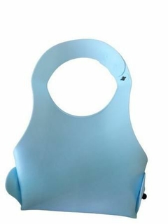 Babador de Silicone com pega Migalhas Rosa/Azul Buba