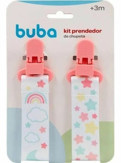 Kit com 2 Prendedores de Chupeta Estrelinha Rosa/Azul Buba - Baby Bel Kids