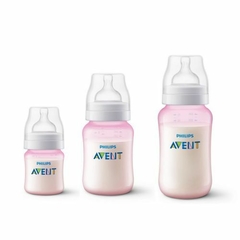 Kit 3 Mamadeiras Anti-Colic 125 260 330 ml Rosa Avent