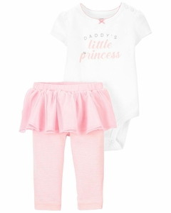 Conjunto 1 Body Princesa do Papai e Calça Tutu Tam 9m Carter's