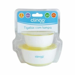 Kit tigelas com tampa Colors Amarelo 2 unid Clingo