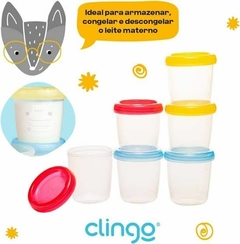 Potes para Armazenamento de Leite Materno 6 unid Clingo