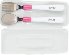 Kit Talheres Metal com Estojo Rosa Clingo - comprar online