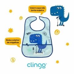 Babador com Bolso Coletor Dino Clingo - comprar online