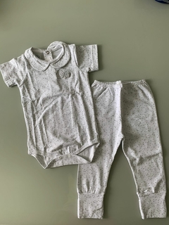 Conjunto Body Manga Curta com Calça 12m Baby Fashion