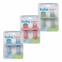 Kit Talheres de Silicone Verde/ Rosa/ Azul Buba