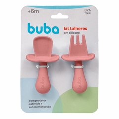 Kit Talheres de Silicone Verde/ Rosa/ Azul Buba - Baby Bel Kids