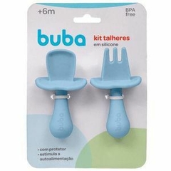 Kit Talheres de Silicone Verde/ Rosa/ Azul Buba - comprar online