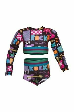 Camisa UV + Calcinha Estampa Pop Rock Tam 2 anos Panda Pool