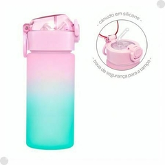 Garrafinha Degradê Infantil 450ml Com Canudo Menino/Menina Buba - Baby Bel Kids