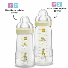 Kit Mamadeira Mam Antivazamento 270ml e 330ml Easy Active Neutra