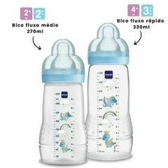 Kit Mamadeira Mam Antivazamento 270ml e 330ml Easy Active Azul