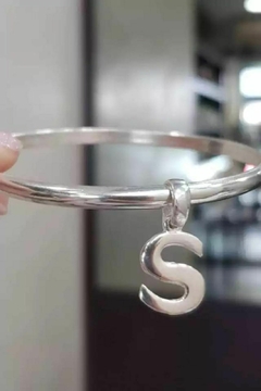 PULSERA Esclava "Self" - 1 inicial - Plata 925