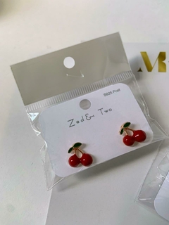 AROS "Cherry y Fresa" - Enchapado oro Rosé y esmalte - comprar online