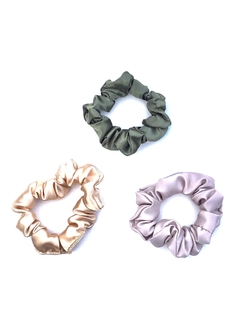 Scrunchies Oliva x 3