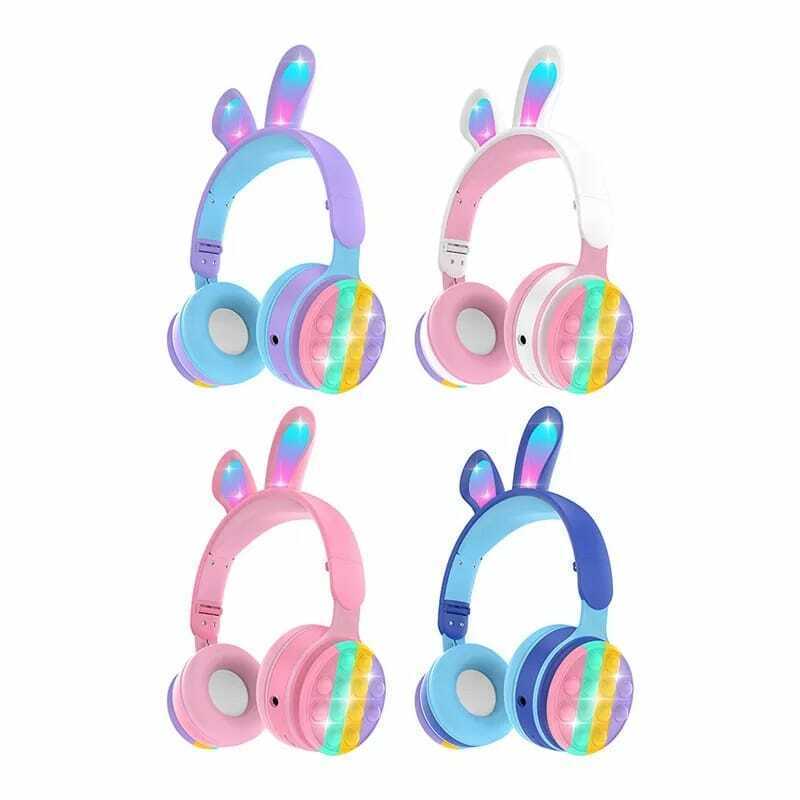 Auriculares Infantiles Orejas Conejo Niños Popit Bluetooth