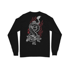 Fire dragon CAMISETA manga larga con dragon y fuego japones