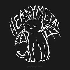 HEAVY METAL CAT CAMISETA NEGRA DE GATO CON ALITAS DE MURCIELAGO - comprar online