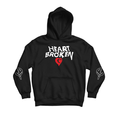 Heart broken poleron hoodie con cara derretida corazon y letras