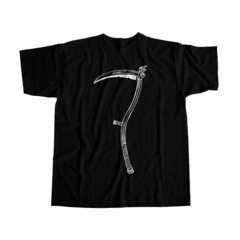 Scythe of death camiseta negra con hacha de la muerte guadaña