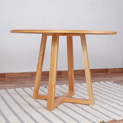 Mesa Comedor Nórdica Redonda Gervasoni tapa madera 110 cm - LMO