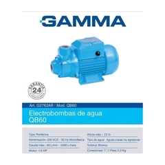 BOMBA PERIFERICA 1/2 HP GAMMA G2763AR - comprar online