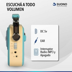 RADIO SUONO RETRO CELESTE AYV0253 - Mati Hogar