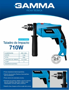 TALADRO DE IMPACTO GAMMA 710W G1903AR - comprar online