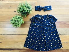 Vestido infantil modelo trapézio - Tema Abacaxi