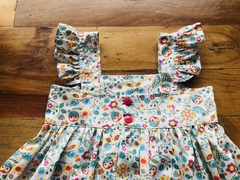 Vestido infantil modelo evasê com babados - Tema Corujinha - comprar online