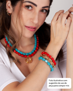 Pulseira howlita vermelha (PU150AB) - comprar online