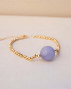 Pulseira pedra jade lavanda (PU107AB)