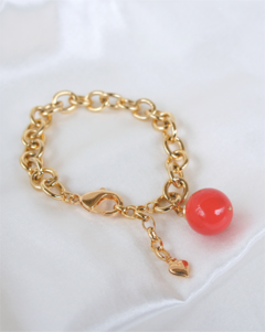 Pulseira elos bola coral (PU125AB)