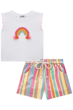 CONJUNTO BLUSINHA E SHORT EM SARJA ARCO IRIS KUKIÊ na internet