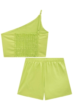 Imagem do CONJUNTO CROPPED E SHORT SAIA EM VISCOLINHO VERDE LIMA LILIMOON