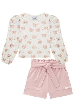 CONJUNTO BATA EM MALHA ELASTIC E SHORTS EM COTTON KUKIÊ na internet