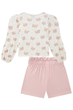 CONJUNTO BATA EM MALHA ELASTIC E SHORTS EM COTTON KUKIÊ - Babyeli Boutique