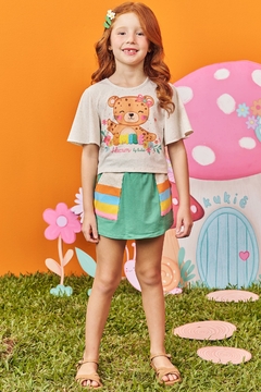 BLUSA BOXY MC E SHORT SAIA VERDE KUKIÊ - loja online