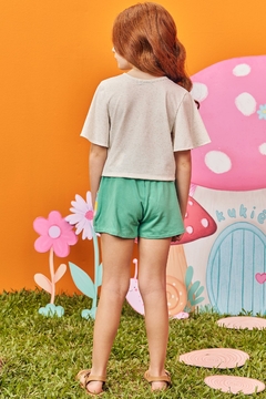 BLUSA BOXY MC E SHORT SAIA VERDE KUKIÊ