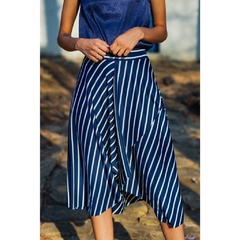 Saia Stripe Navy - comprar online